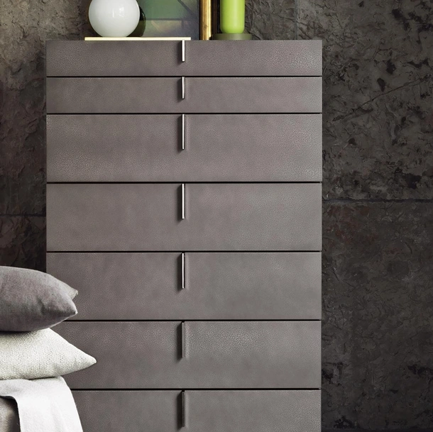 Ari Leather Upholstered Chest of Drawers by Flou