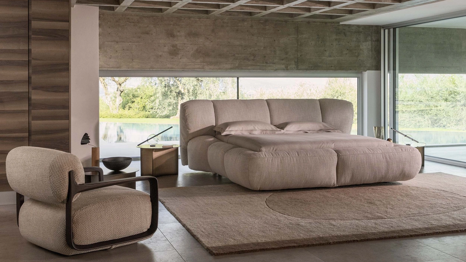 Orma upholstered bed by Flou