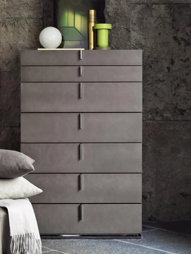 Ari Leather Upholstered Chest of Drawers by Flou