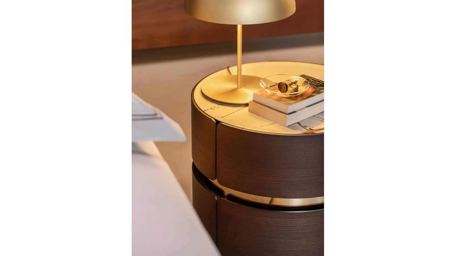 Toshi bedside table in wood by Flou