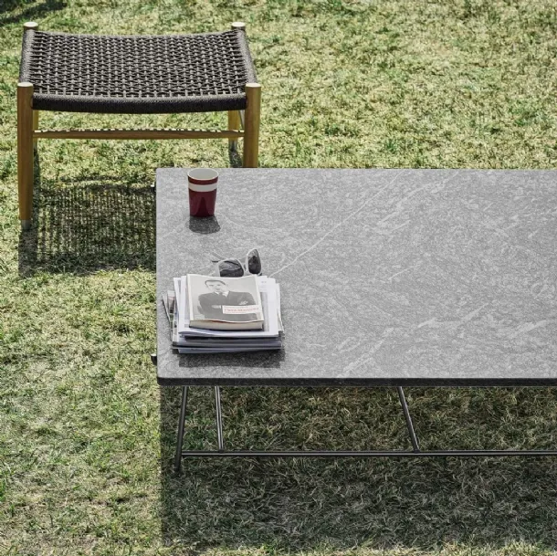 Any Day Outdoor Stone Side Table by Flexform