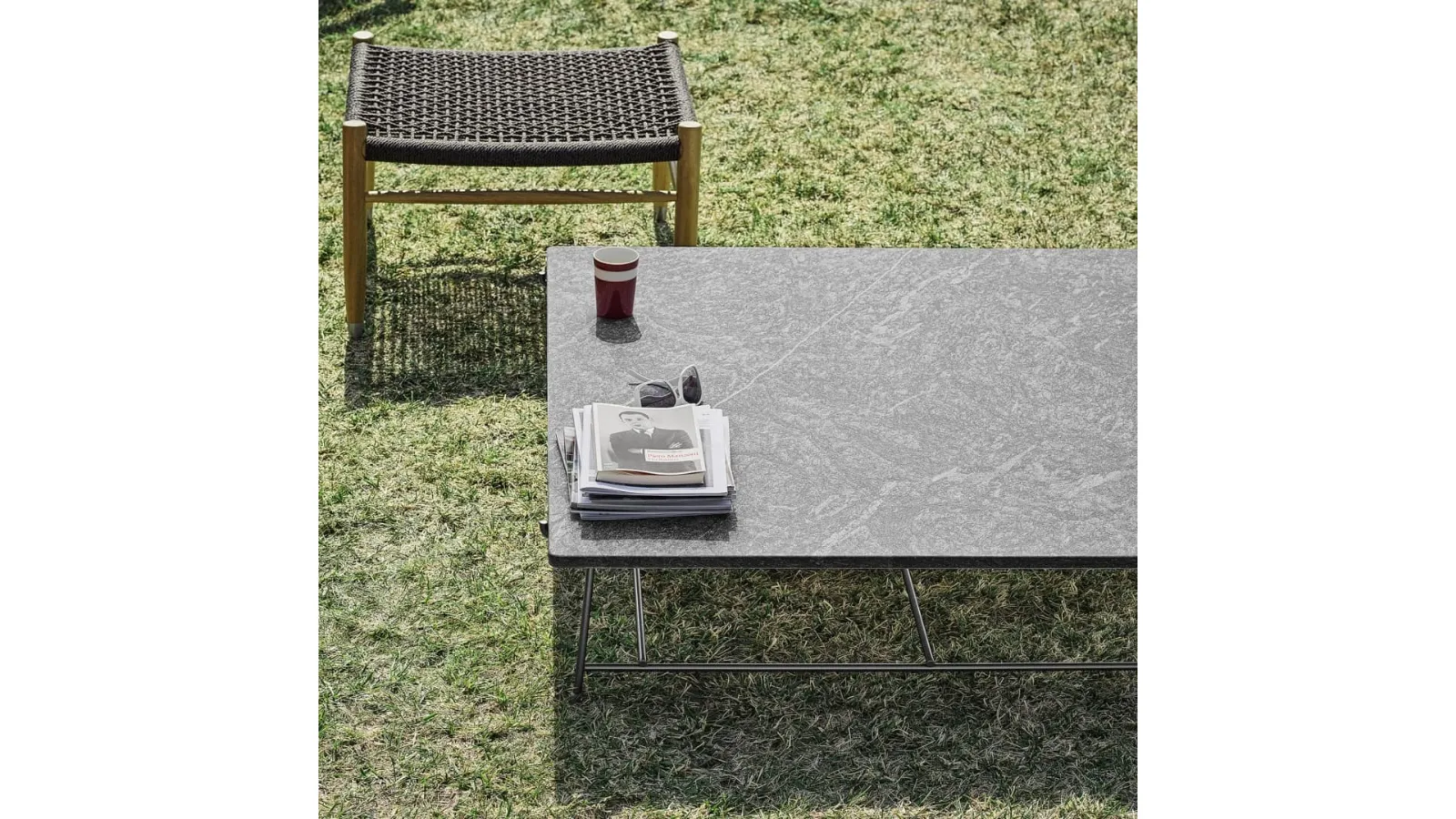 Any Day Outdoor Stone Side Table by Flexform