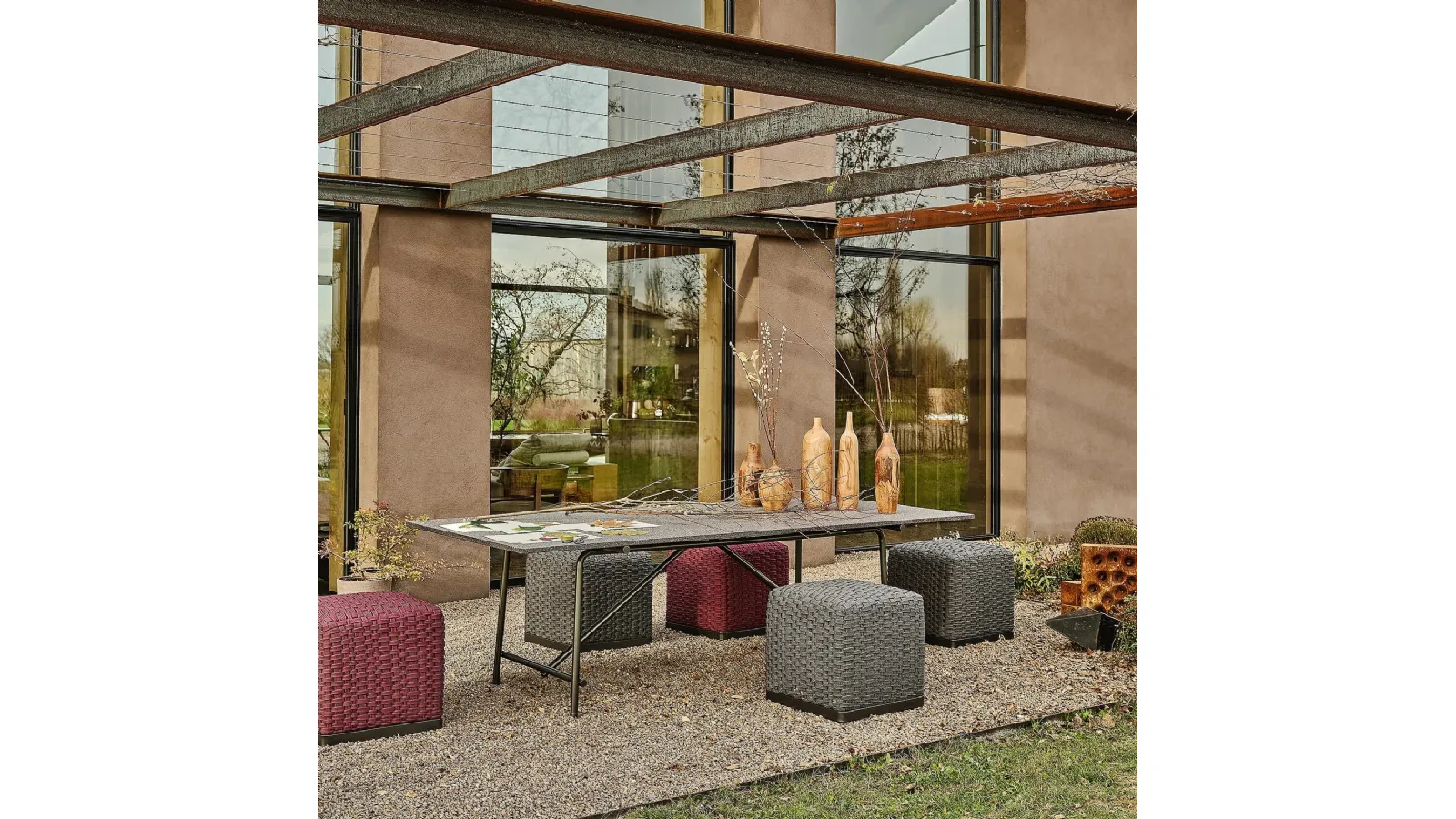 Any Day Outdoor stone table by Flexform