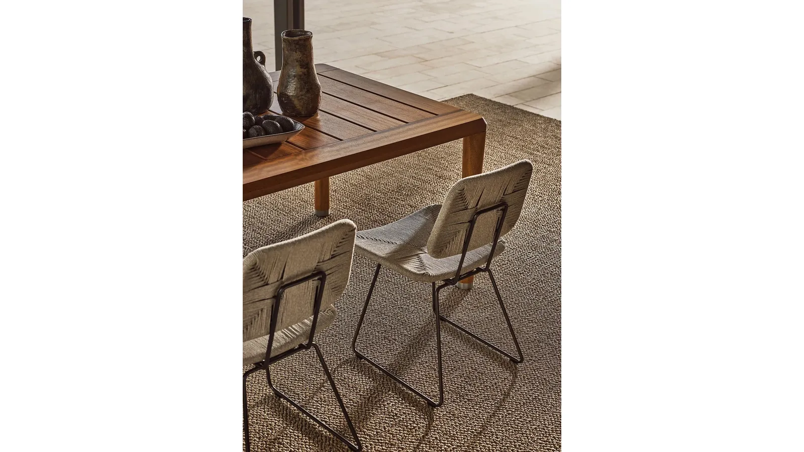 Echoes Outdoor Chair in polypropylene cord and metal by Flexform