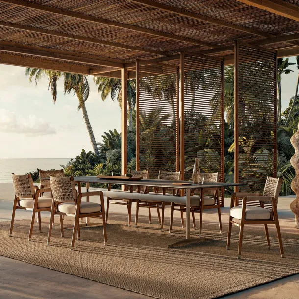 Fly Outdoor stone table by Flexform