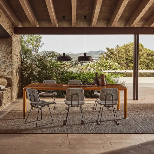 Kobo Outdoor wooden table by Flexform