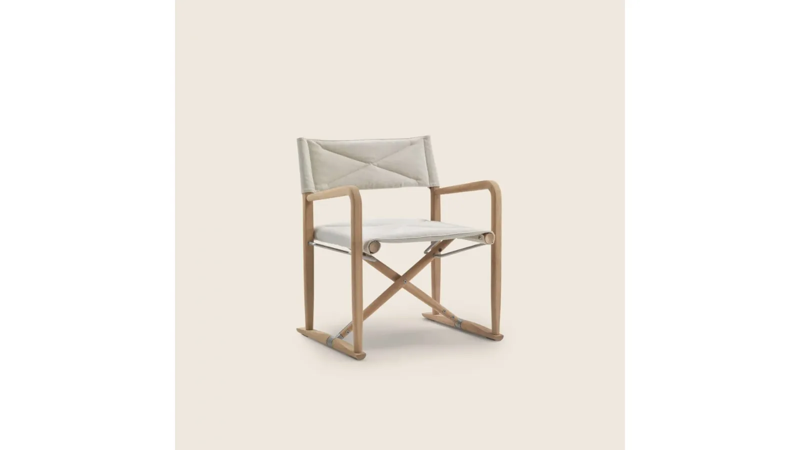 Luchino Outdoor Armchair in fabric and solid Iroko wood by Flexform