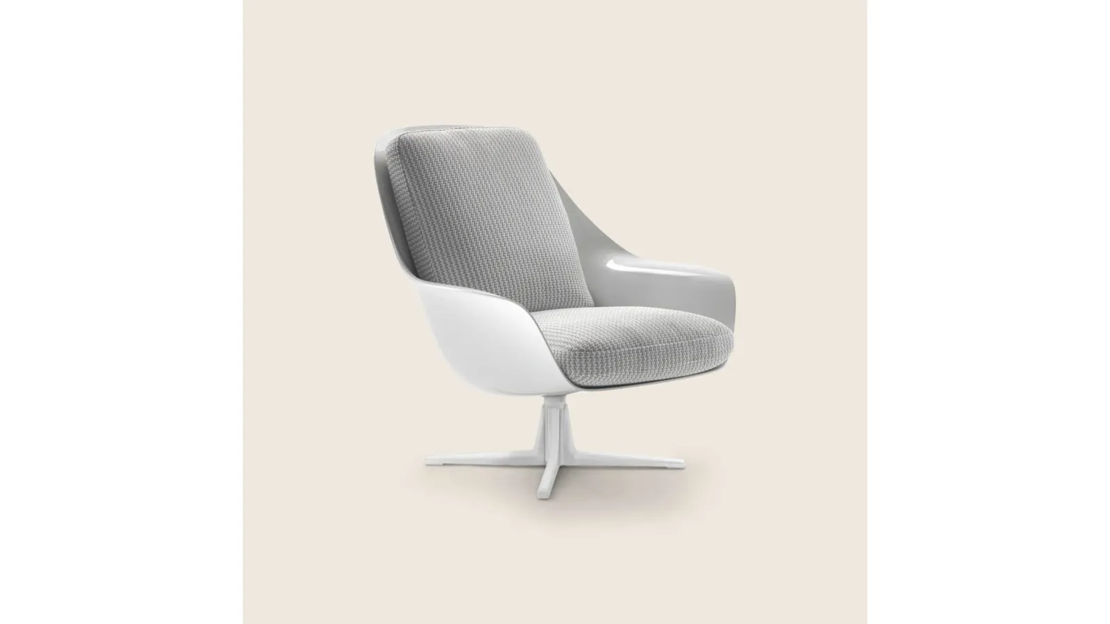 Sveva Light Outdoor Armchair in glossy lacquered rigid polyurethane by Flexform