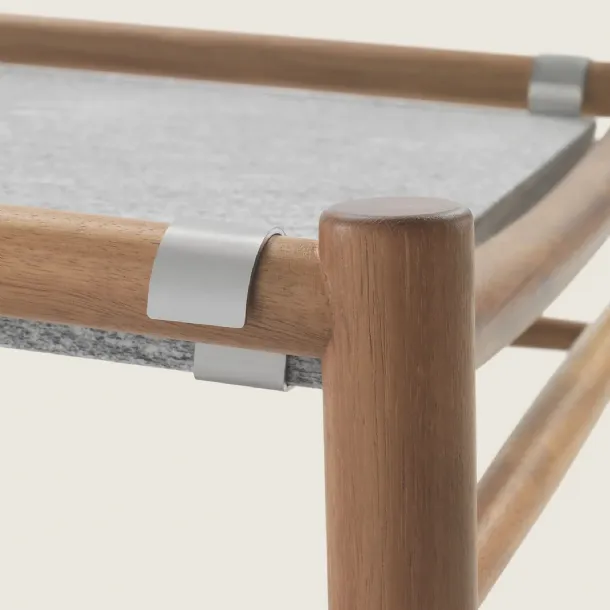 Tessa Outdoor Stone and Wood Coffee Table by Flexform