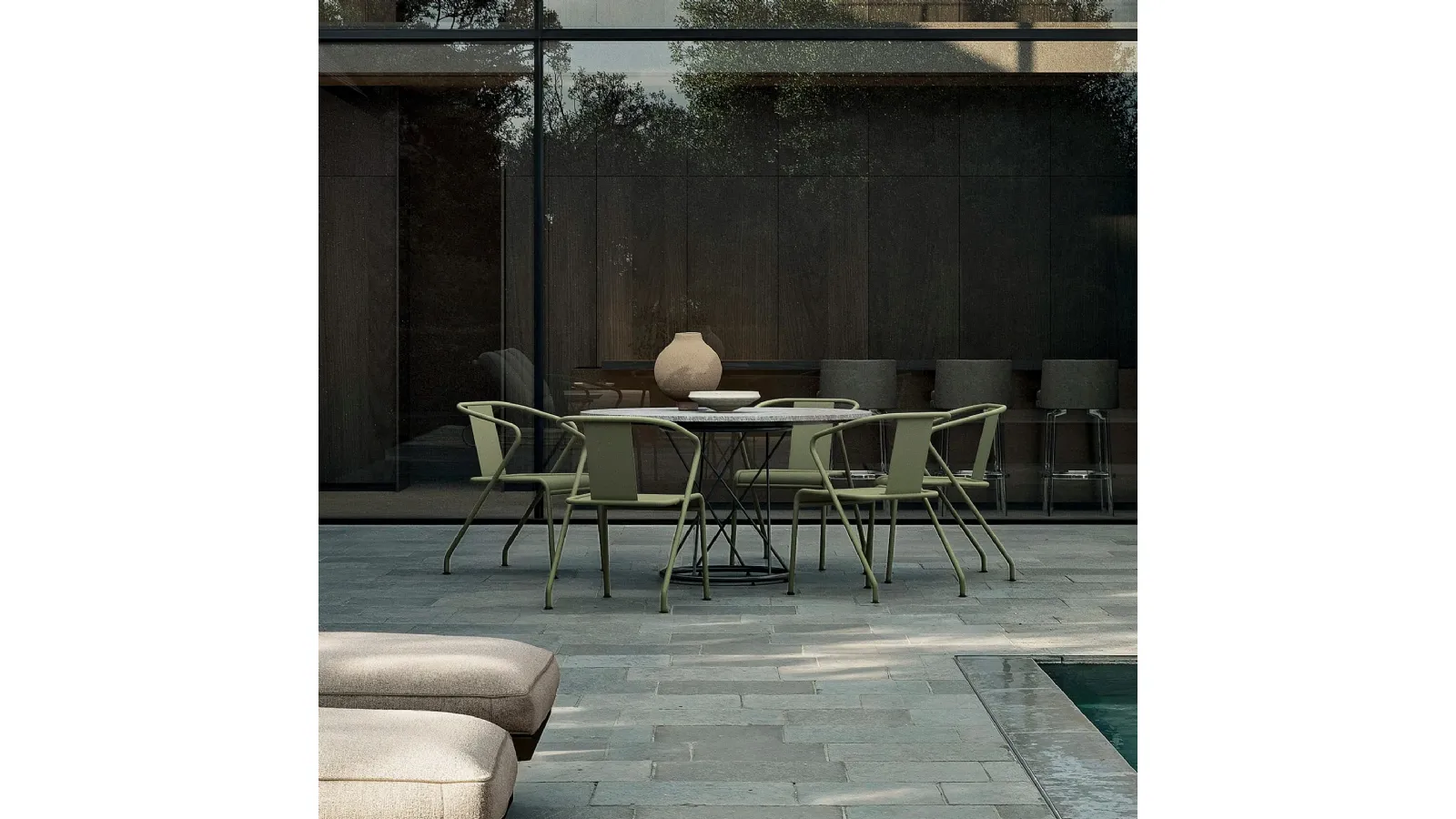 Torcello Outdoor Stone Table by Flexform