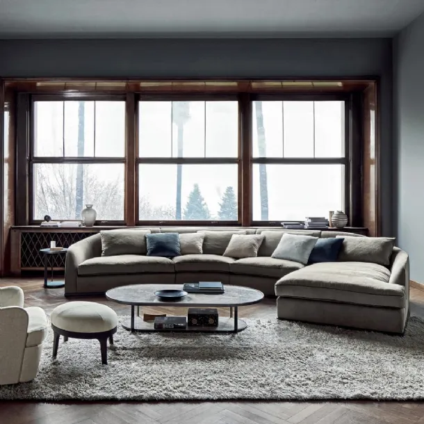 Alfred sofa with chaise lounge by Flexform