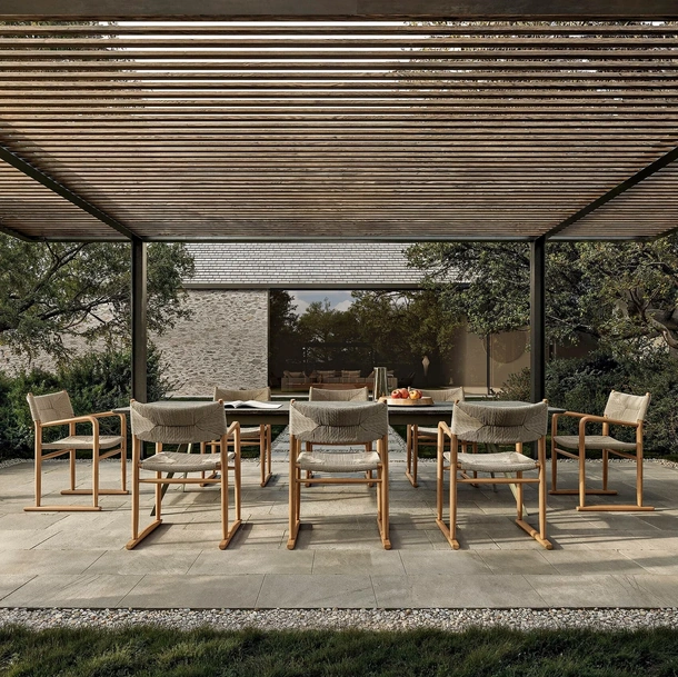 Solid Iroko Kim chair by Flexform