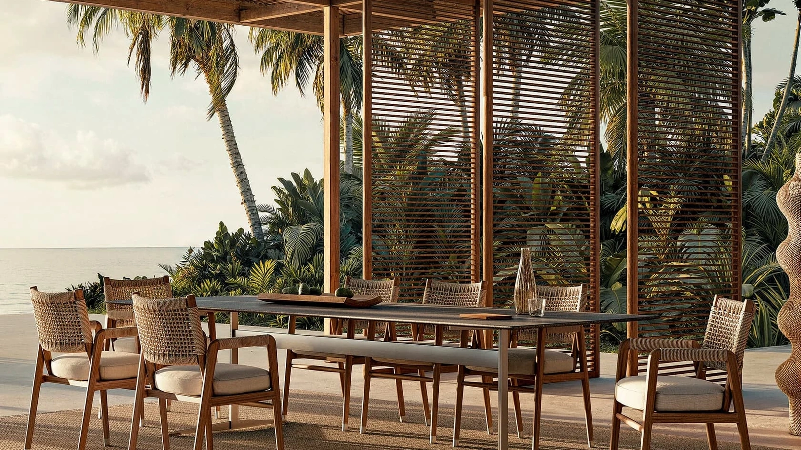 Fly Outdoor stone table by Flexform