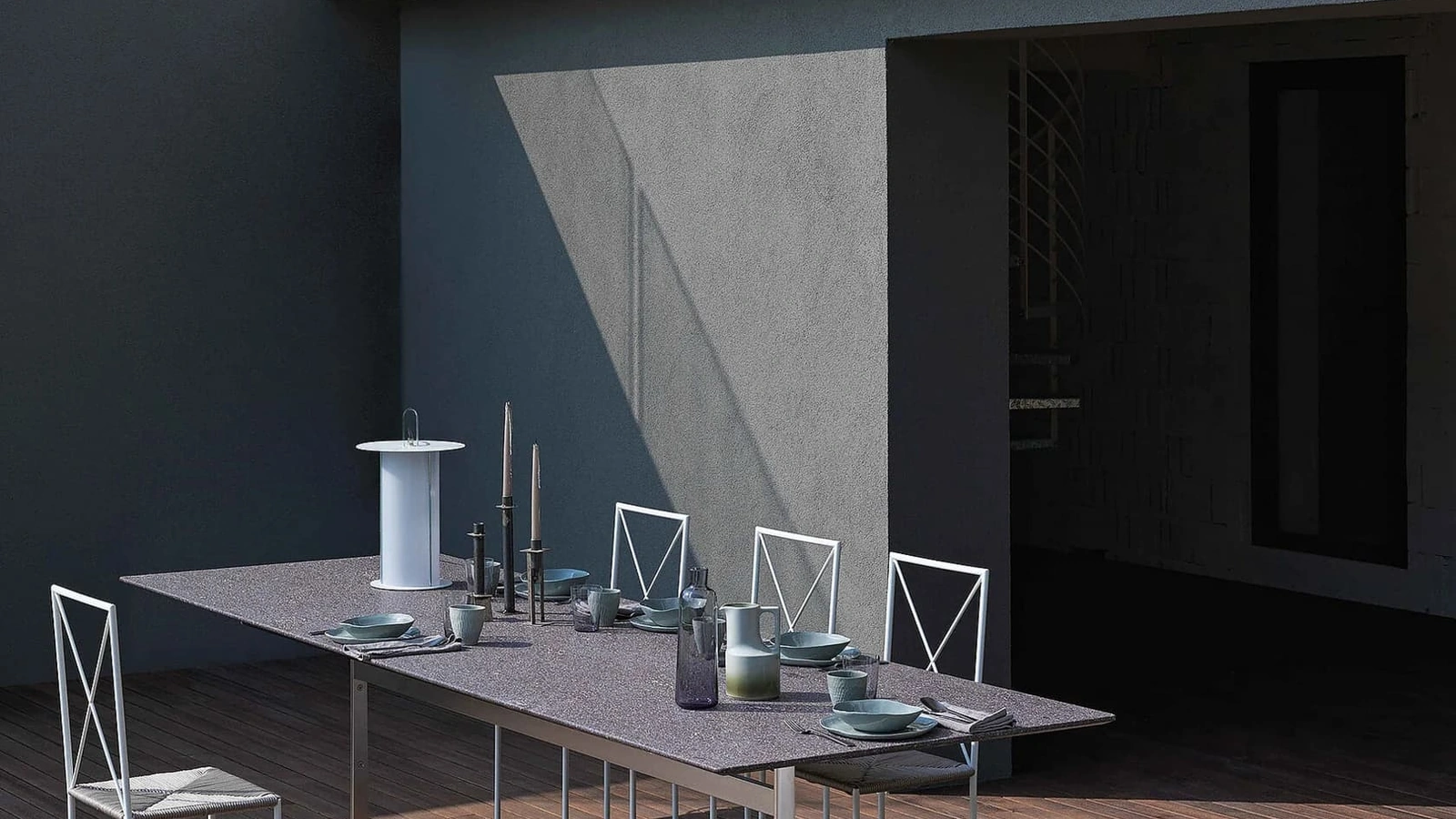 Fly Outdoor stone table by Flexform