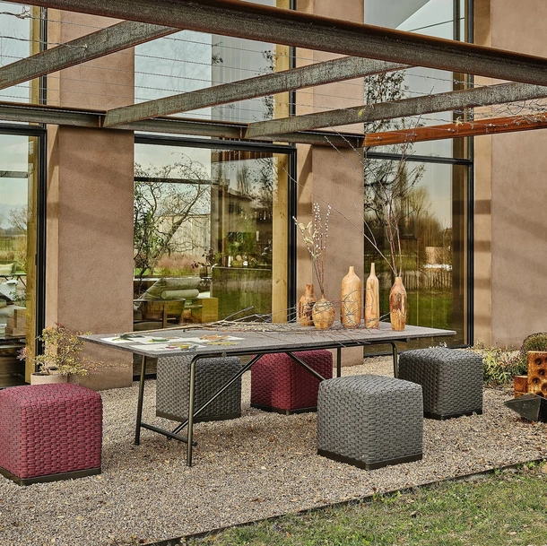 Phuket polyethylene fiber pouf by Flexform